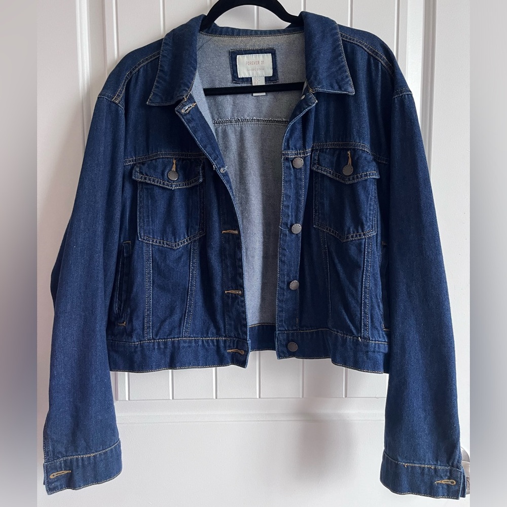 Cropped Denim Jacket, Large